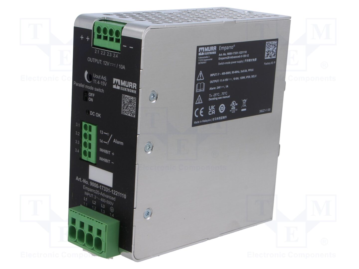MURRELEKTRONIK EMPARRO20-AD120-12 DIN-kiskoon asennettava kytkentävirtalähde 120W 12VDC