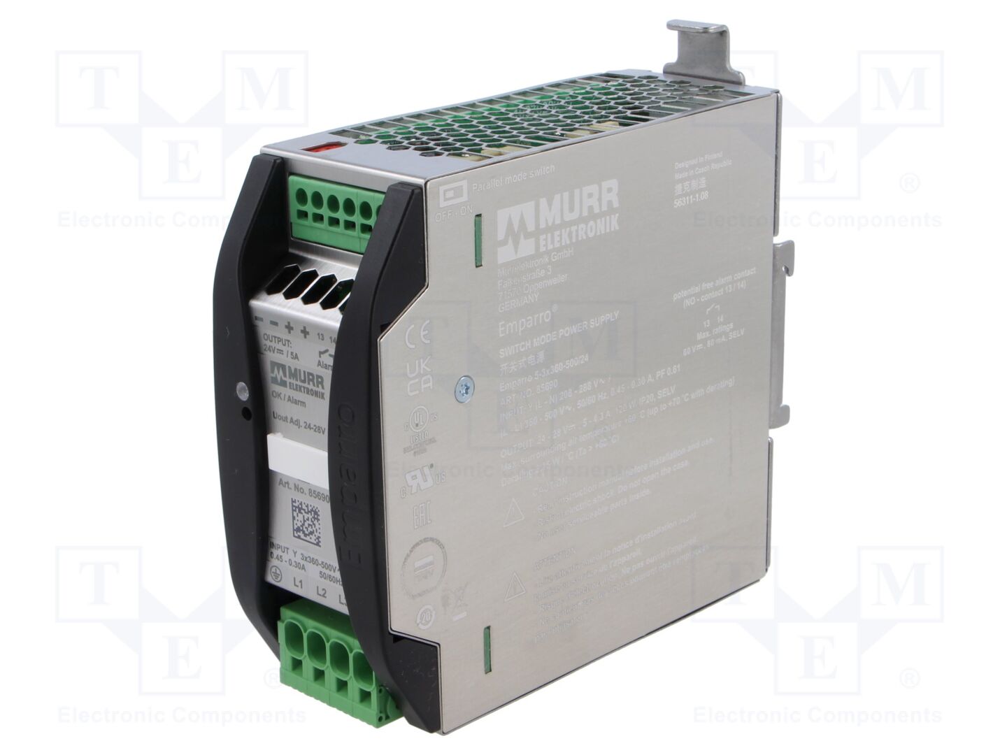 MURRELEKTRONIK EMPARRO-5-3X360-24 DIN-kiskoon asennettava kytkentävirtalähde 24VDC 6A