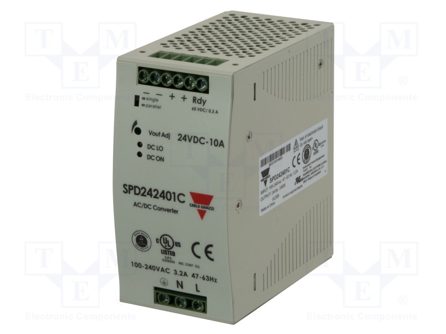 CARLO GAVAZZI SPD122401C Kiskokiinnitteinen kytkentäsähkönsyöttö 192W 12V 16A