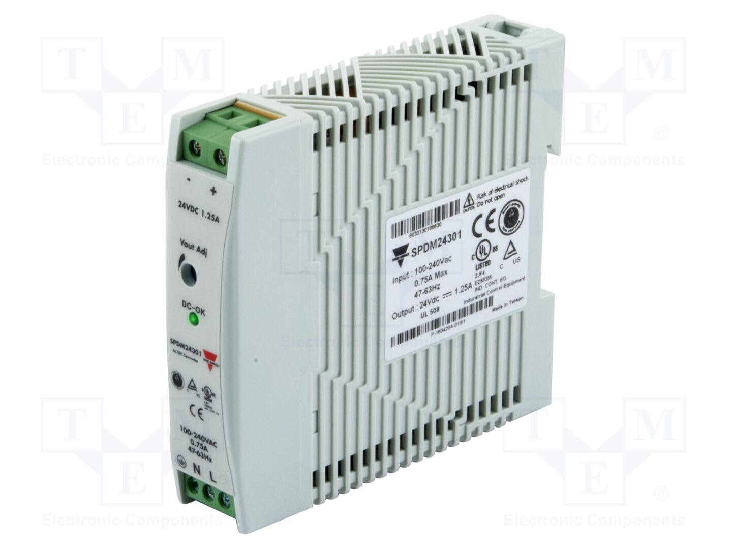 CARLO GAVAZZI SPDM12301 Kiskokiinnitteinen kytkentäsähkönsyöttö 24W 12V 2A