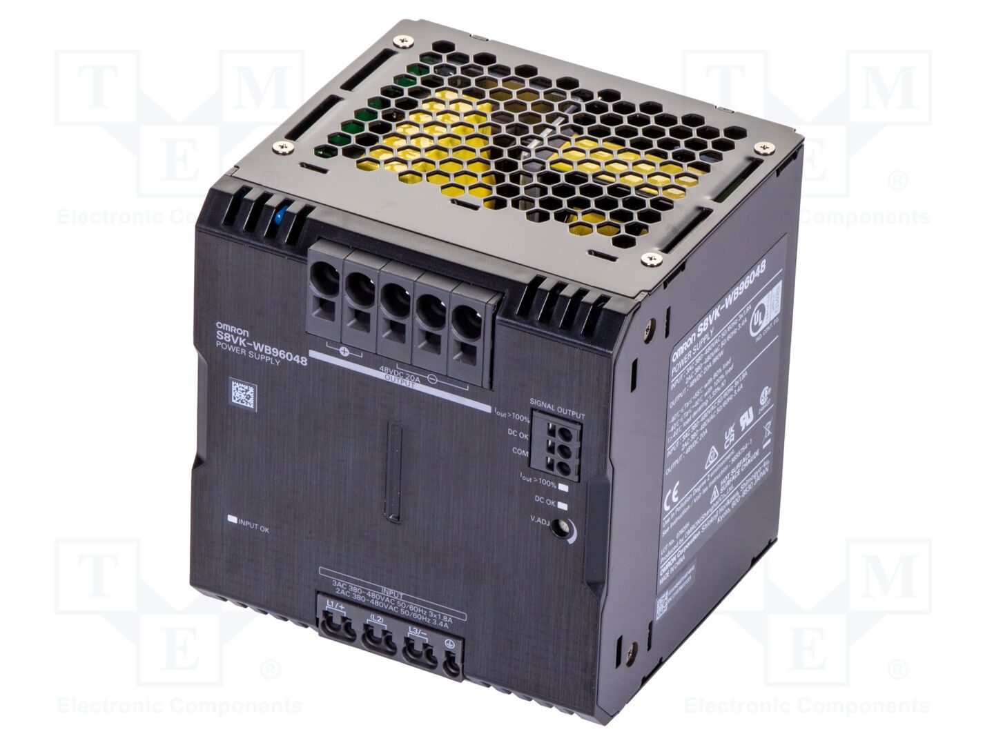 OMRON S8VK-WB96048 DIN-kiskoon asennettava kytkentävirtalähde 960W 48VDC 20A