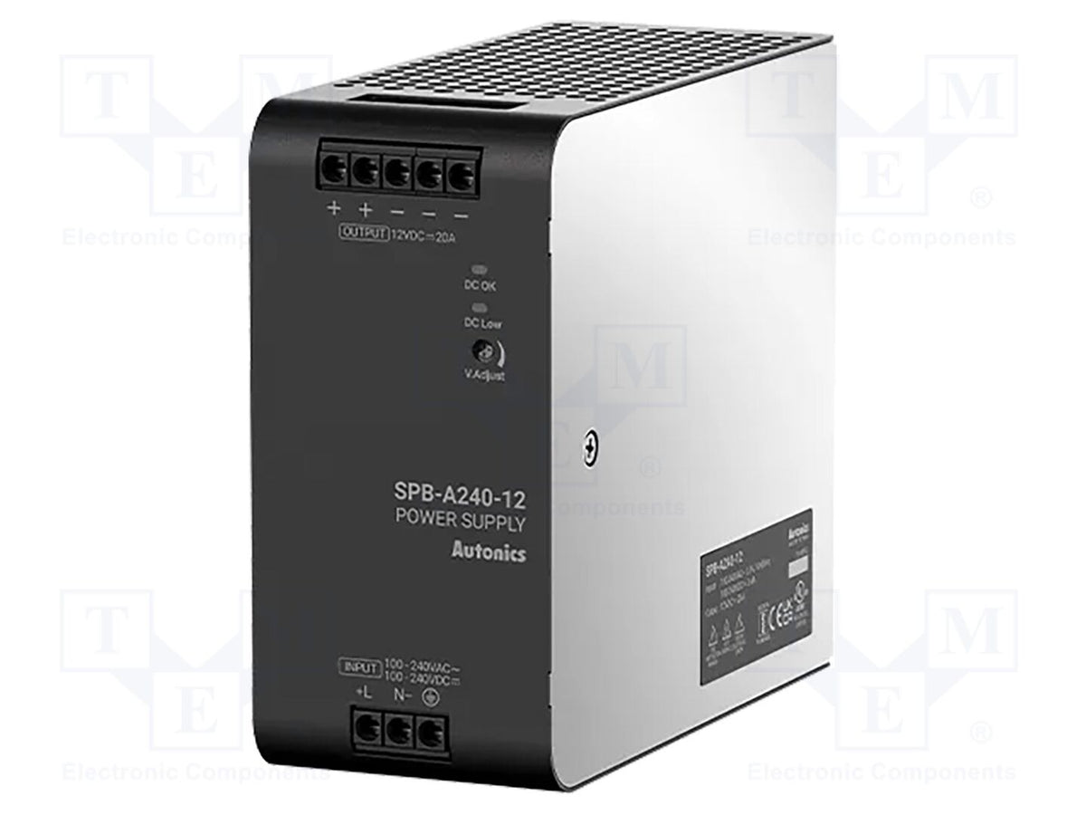 AUTONICS SPB-A240-12 DIN-kiskoon asennettava kytkentävirtalähde 240W 12VDC