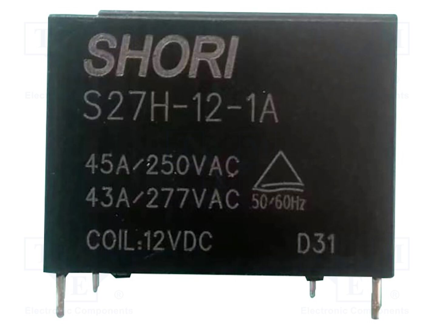 SHORI ELECTRIC S27H-12-1A Sähkömagneettinen rele 12VDC (50 kpl erä)