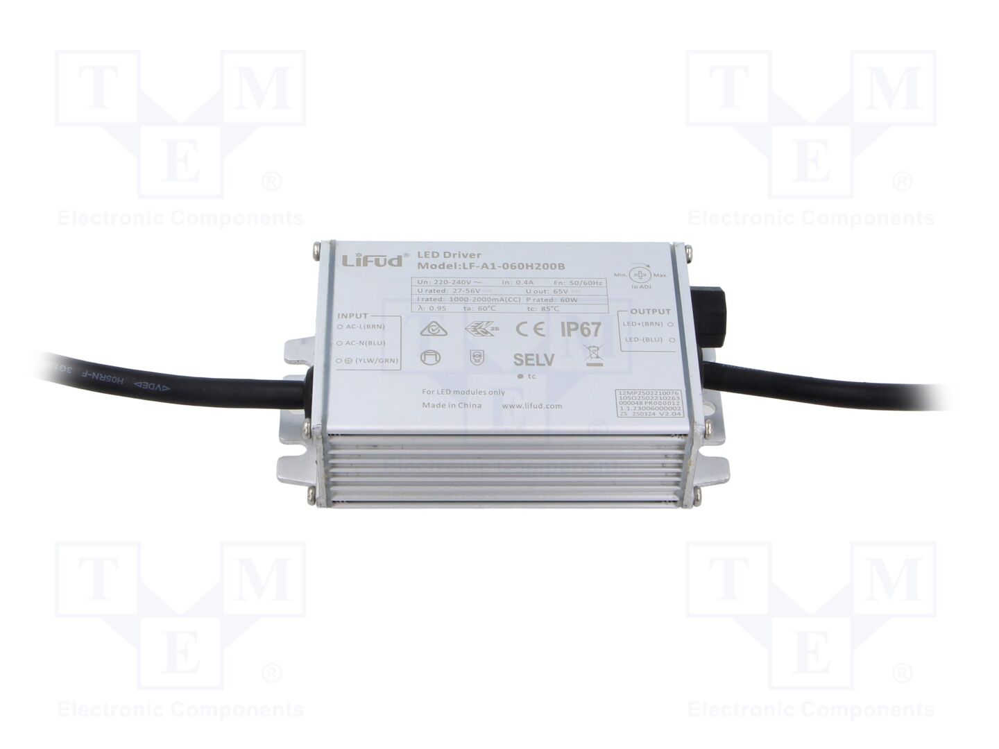Lifud LF-A1-060H200B LED-virtalähde 60W 27-56VDC 1000-2000mA IP67