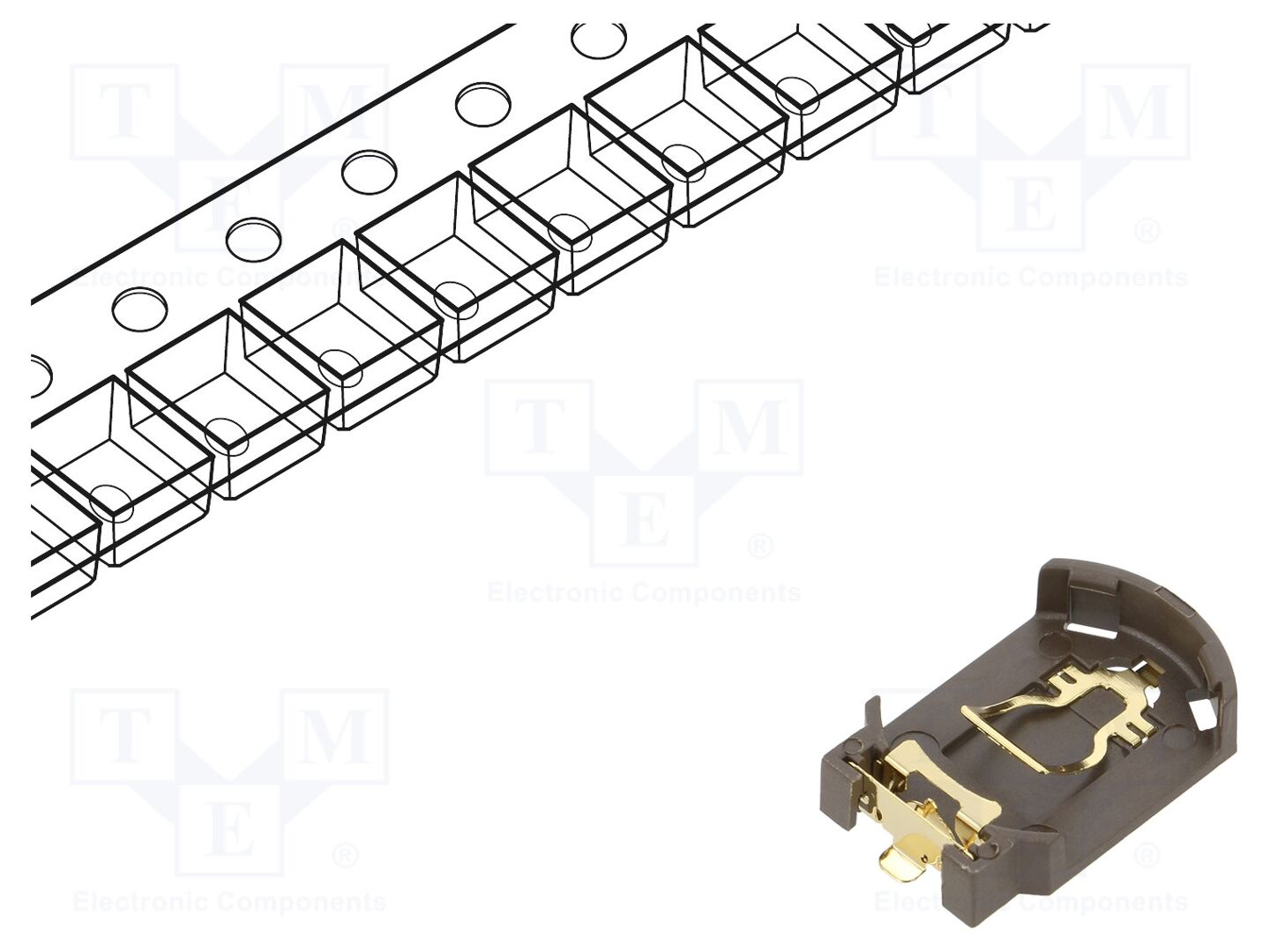 HARWIN S8421-45R Paristokotelo BR2032/CR2032 (50 kpl erä)