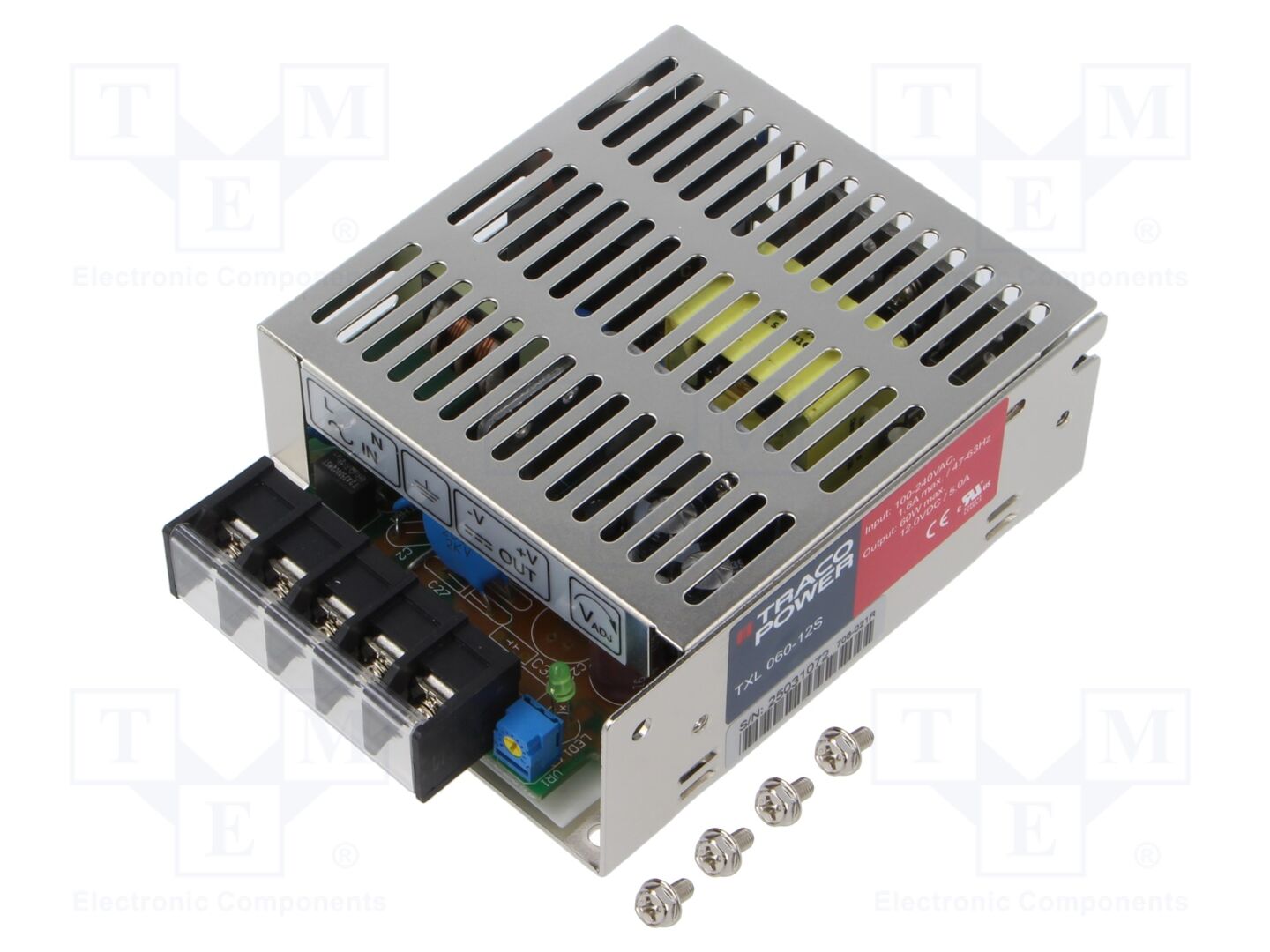 TRACO POWER TXL060-12S Sisäänrakennettu kytkentäsähkönsyöttö 60W 12VDC