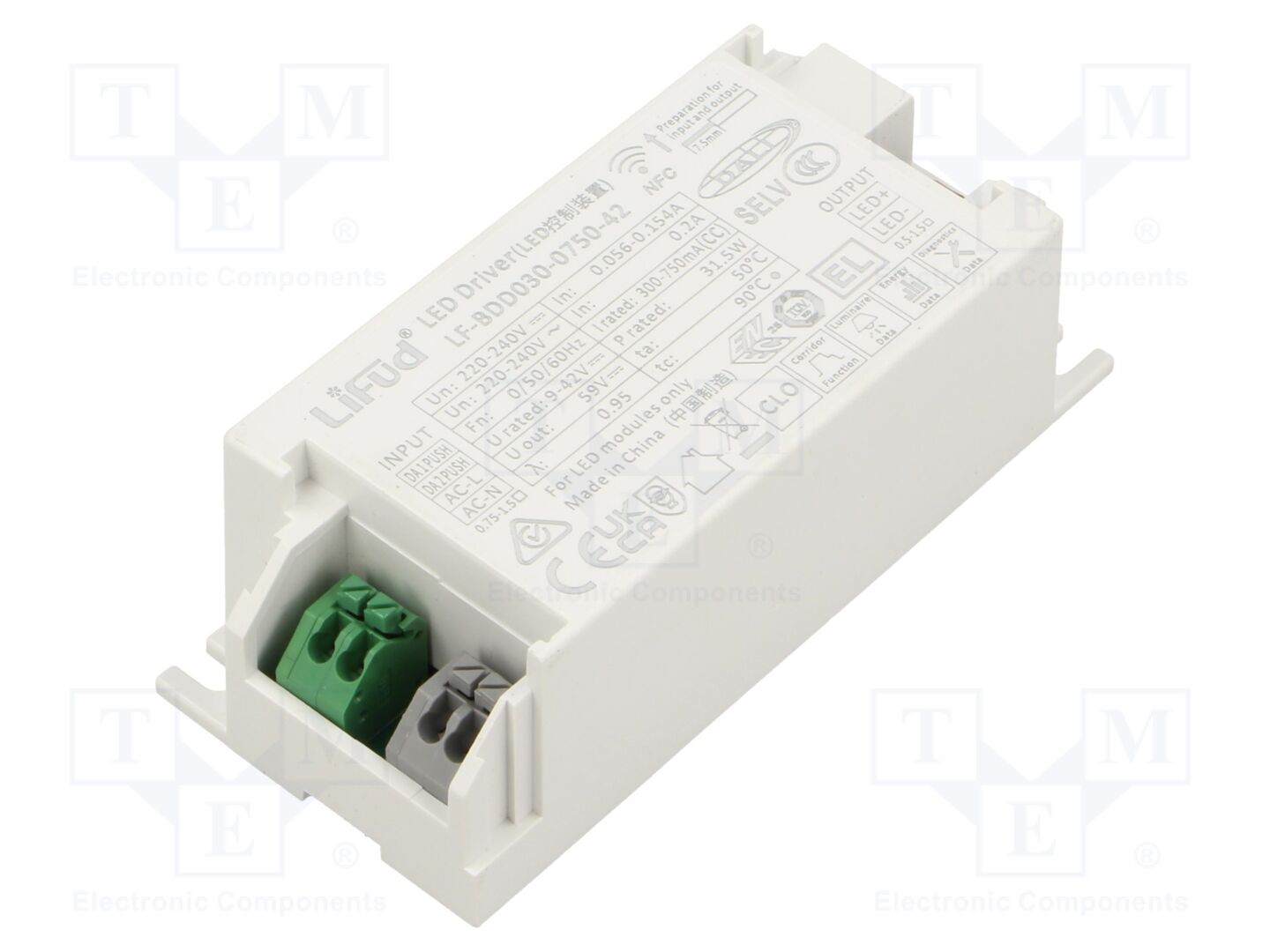 Lifud LF-BDD030-0750-42 LED-verkkolaite DALI 2 30W 9-42VDC