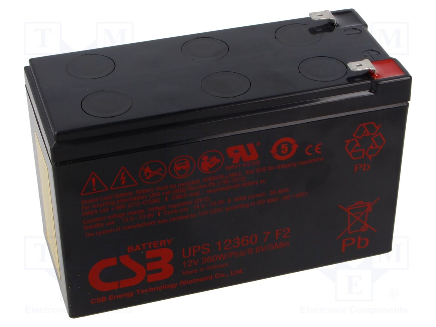 CSB BATTERY UPS123607F2 Lyijyakku 12V