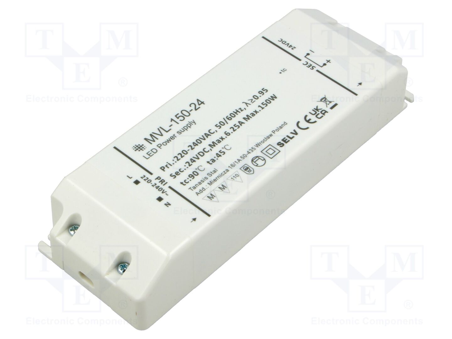 FOSE MVL-150-24 LED-verkkolaite 150W 24VDC IP20