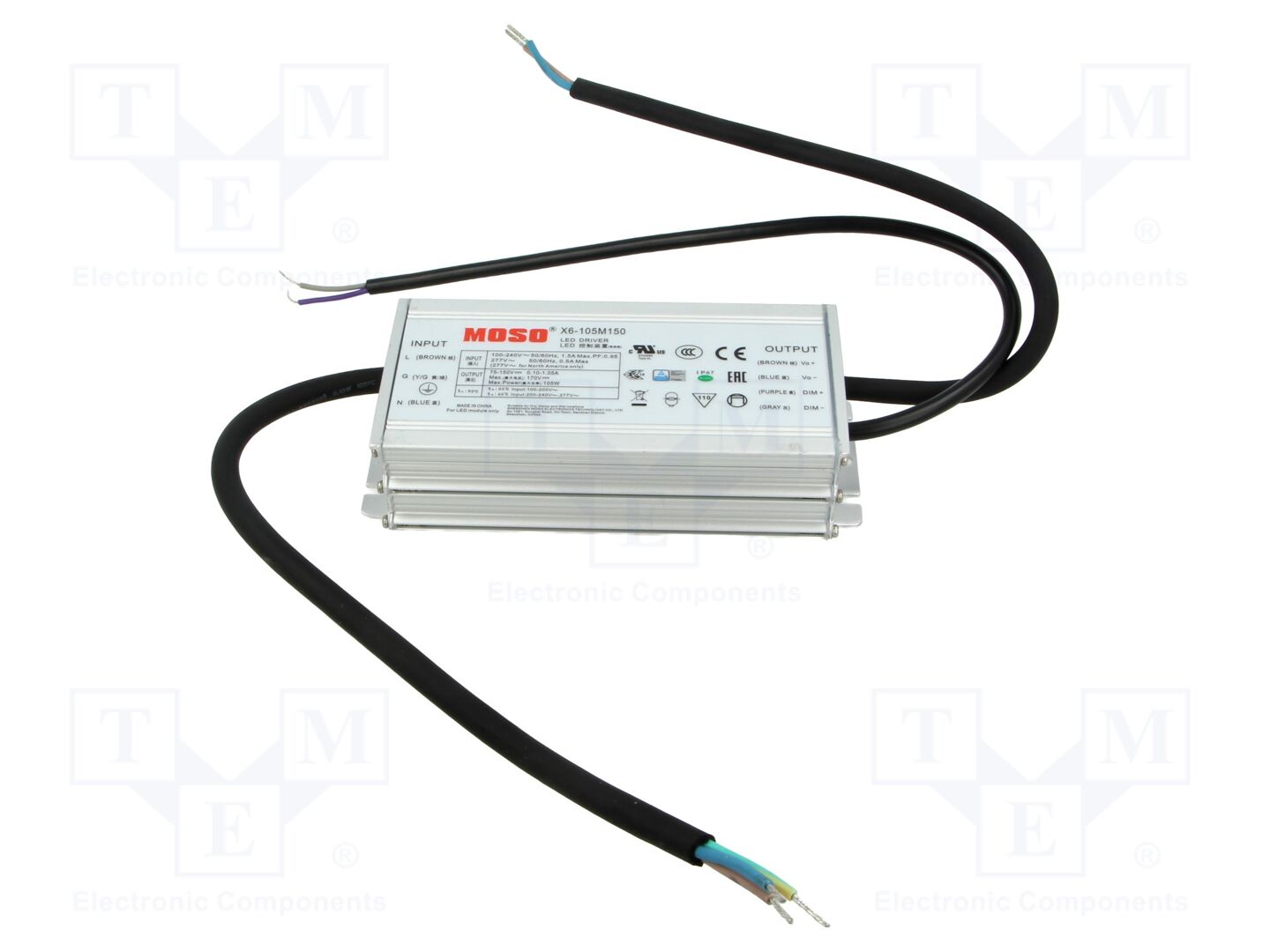 MOSO X6-105M150 LED-verkkolaite 105W 75-150VDC 700mA-1.05A IP67