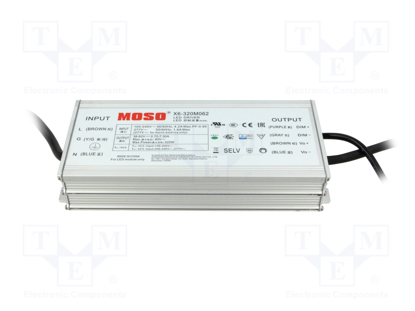 MOSO X6-320M062 LED-verkkolaite 320W 38-62VDC