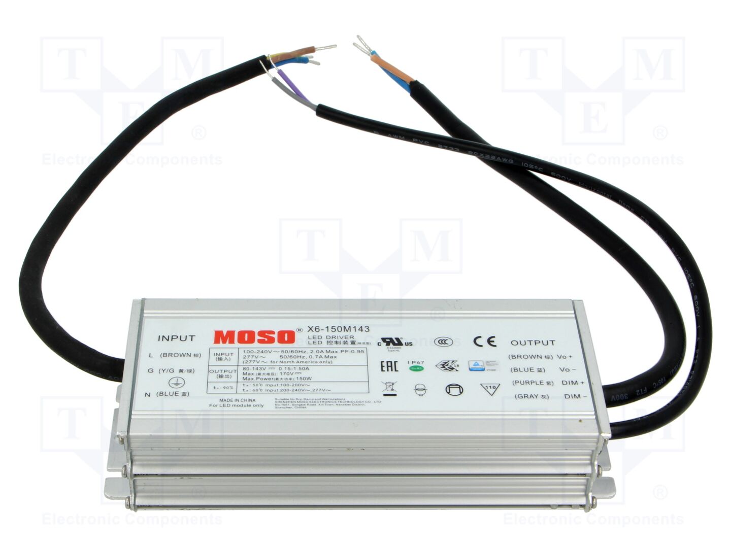 MOSO X6-150M143 LED-virtalähde 150W 80-143VDC