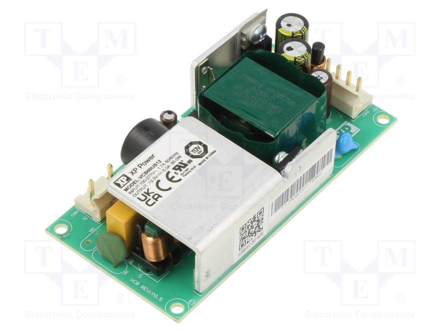 XP POWER VCB60US12 Avoimen kehyksen kytkentävirtalähde 60W 12VDC 5A
