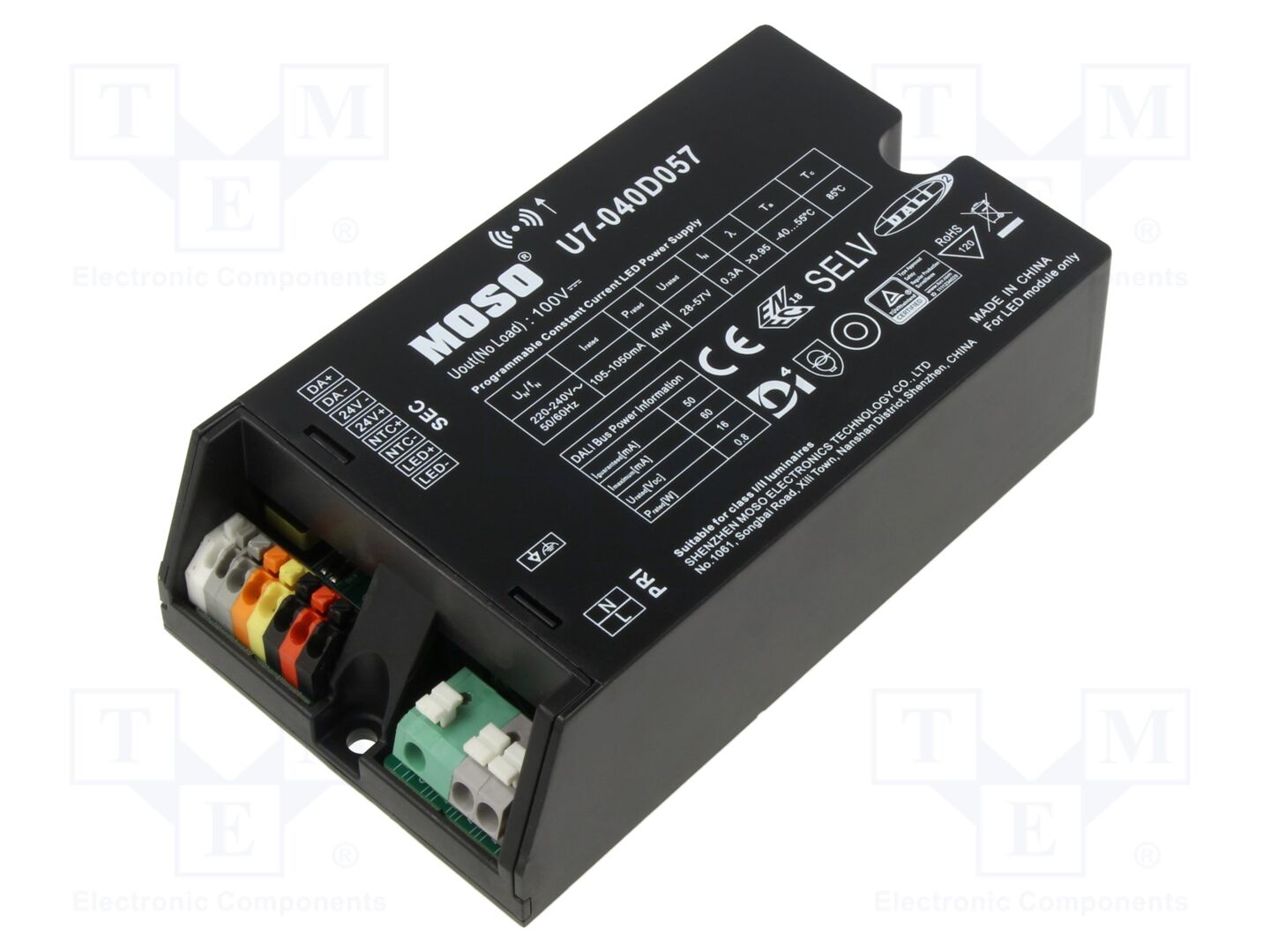 MOSO U7-040D057 LED-verkkolaite 40W 28-57VDC 700mA-1.05A IP20