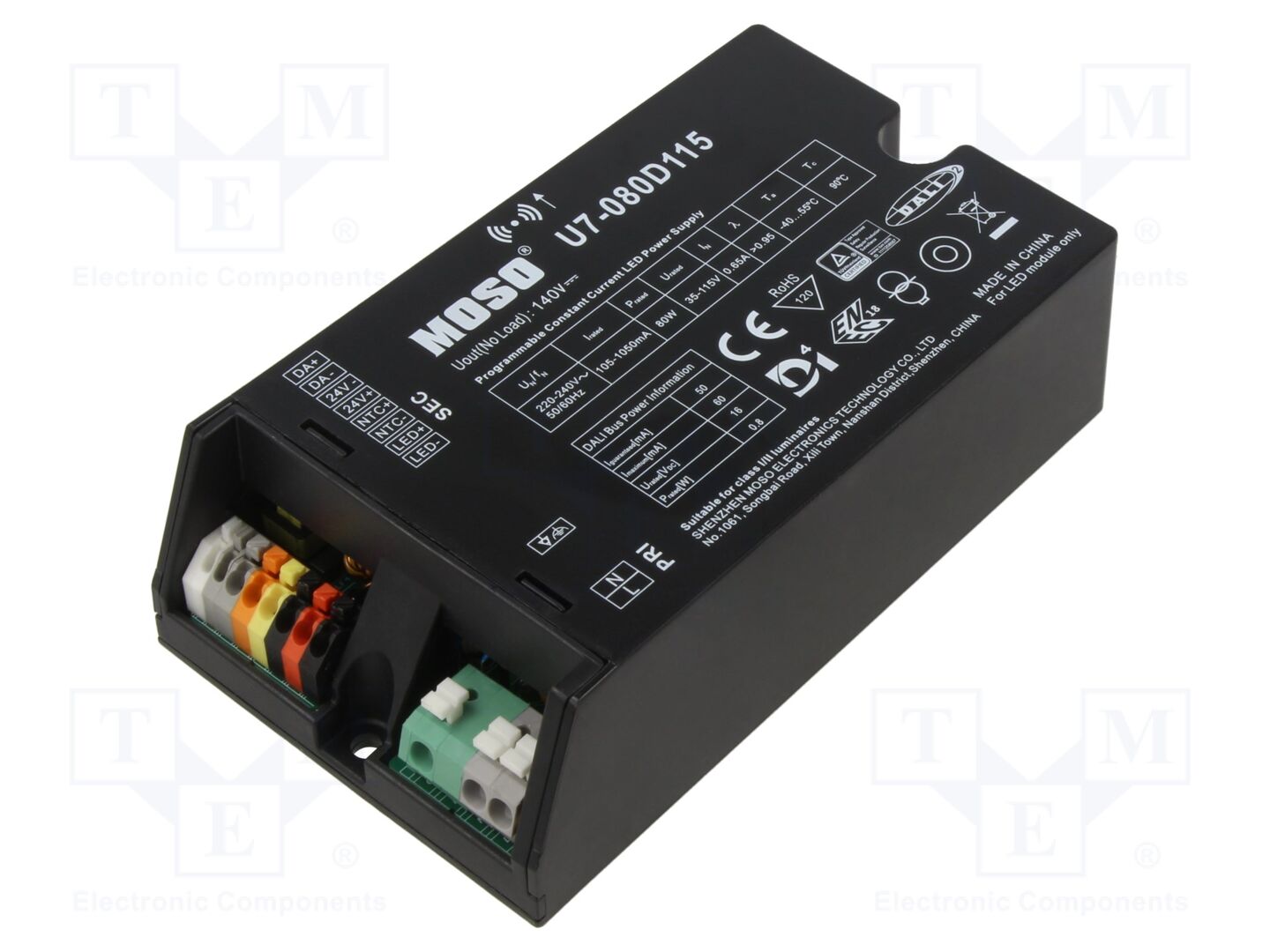 MOSO U7-080D115 LED-virtalähde 80W 35-115VDC 700mA-1.05A IP20