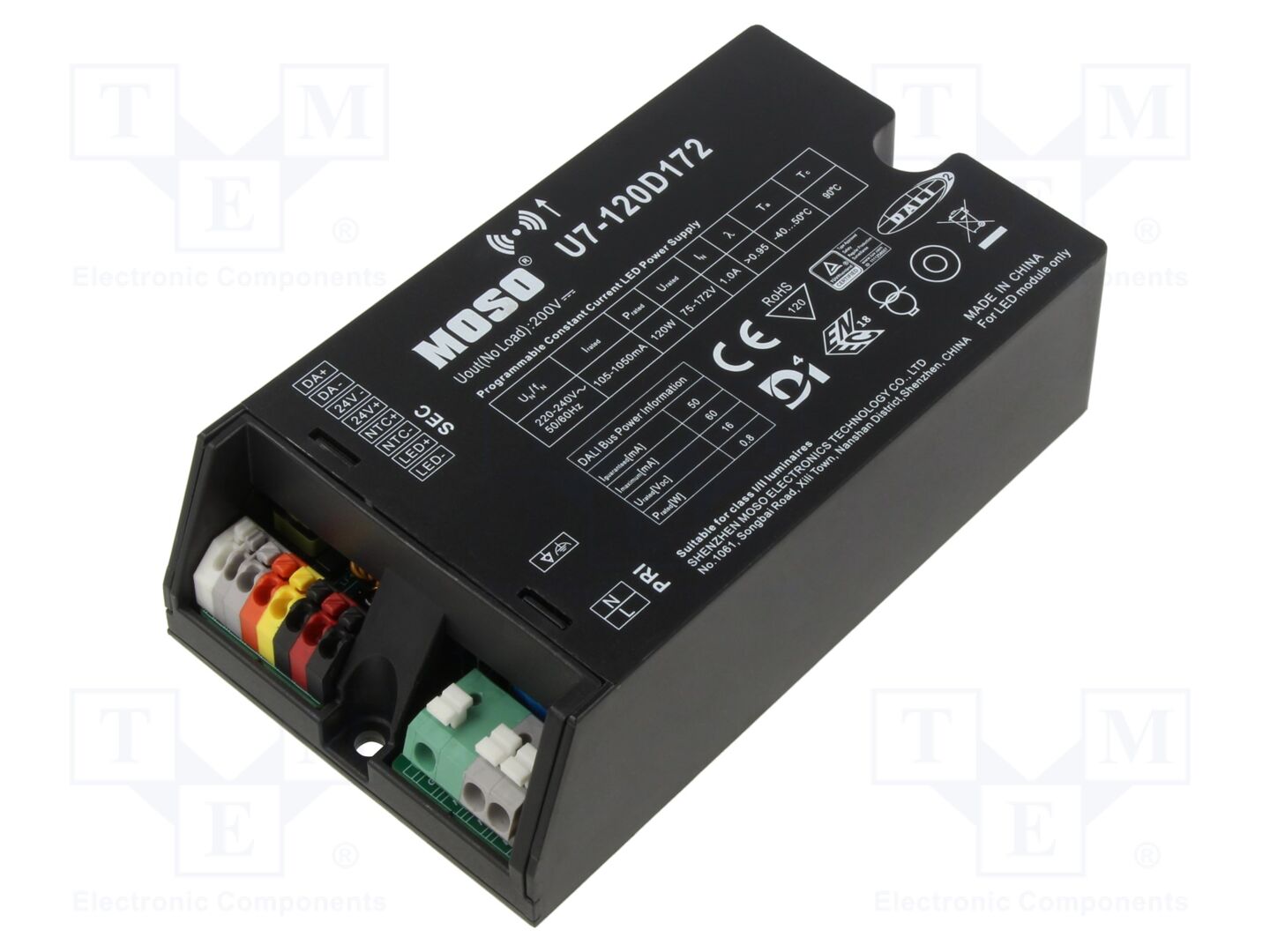 MOSO U7-120D172 LED-virtalähde 120W 75-172VDC 700mA-1.05A IP20