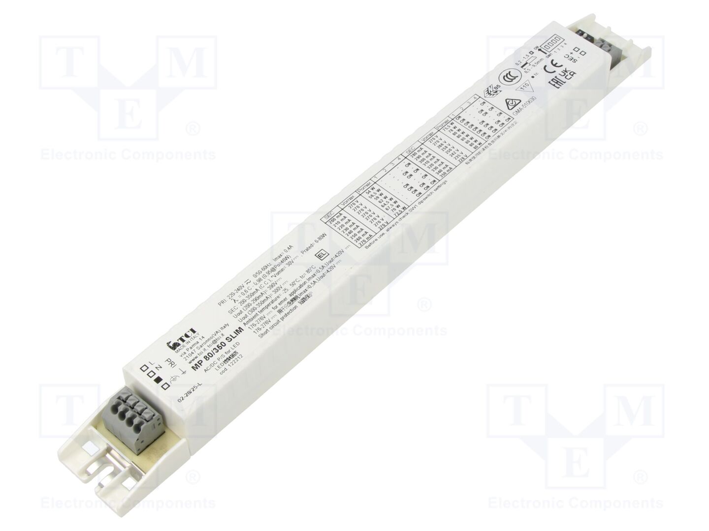 TCI MP 80/350 SLIM Kytkentäsähköinen LED-virtalähde 200-350mA