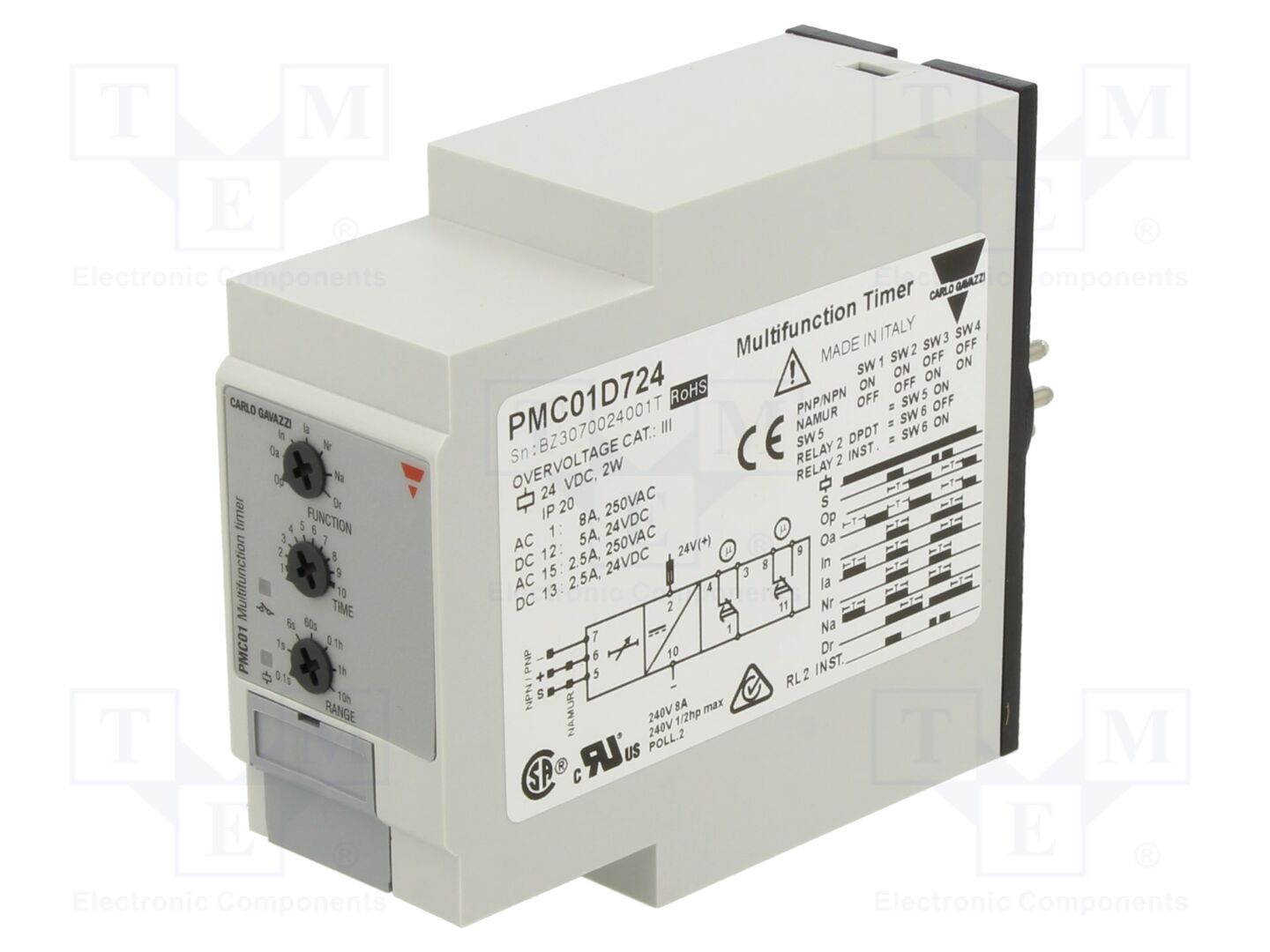 CARLO GAVAZZI PMC01D724 Ohjelmoitava aikakytkin 0,1s÷100h
