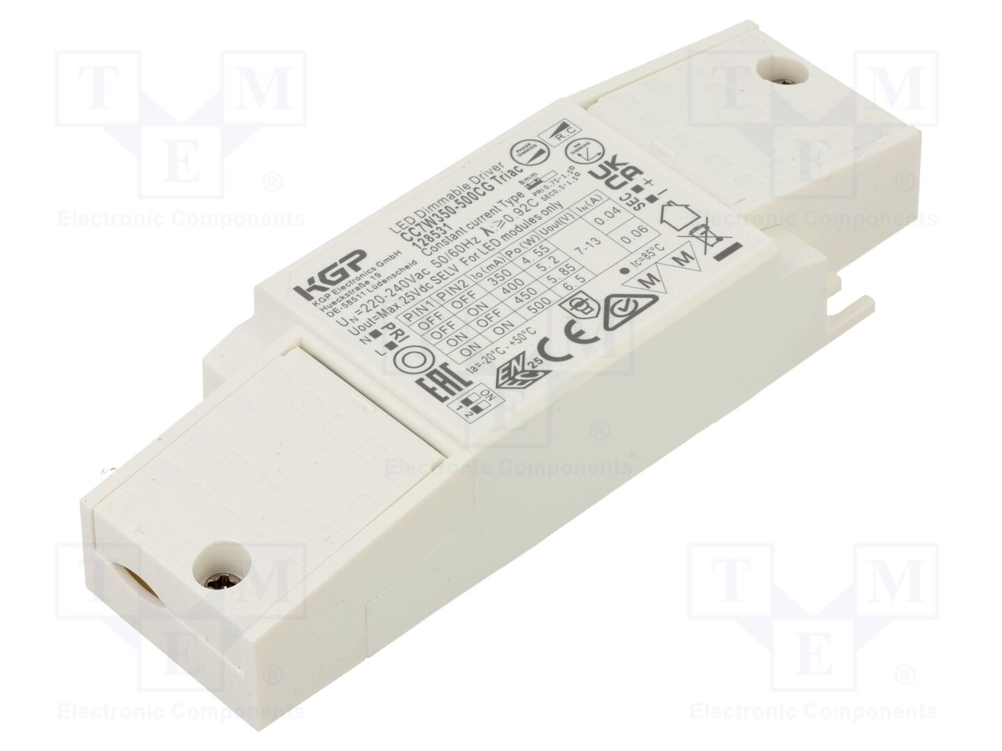 KGP ELECTRONICS CC7W350-500CG-TR LED-virtalähde 7W 350-500mA