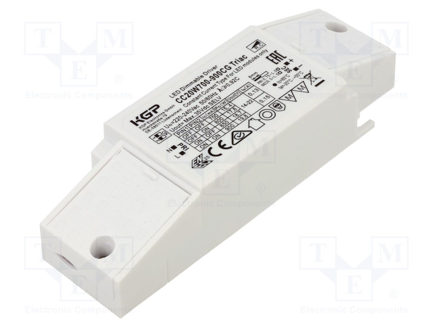 KGP ELECTRONICS CC20W700-900CG-TR LED-virtalähde 20W 700-900mA