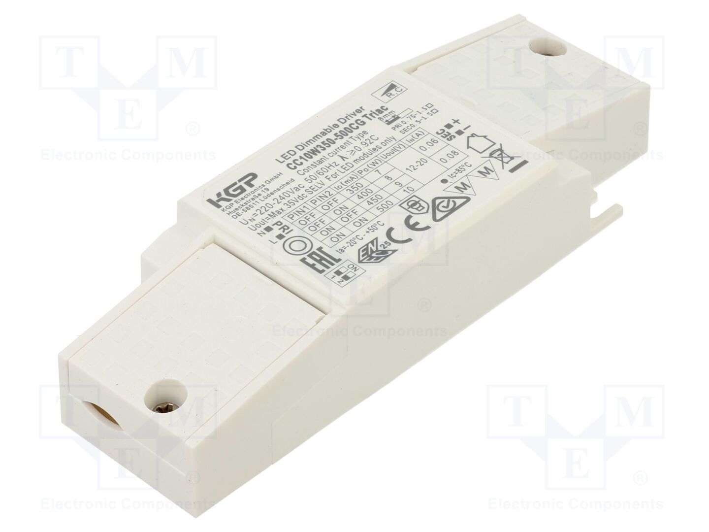 KGP ELECTRONICS CC10W350-500CG-TR LED-virtalähde 10W 12-20VDC 350-500mA