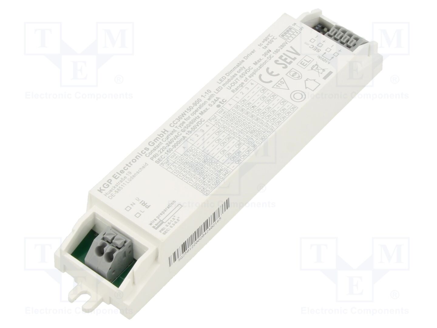 KGP ELECTRONICS CC36W150-900-1-10 LED-virtalähde 36W 10-50VDC