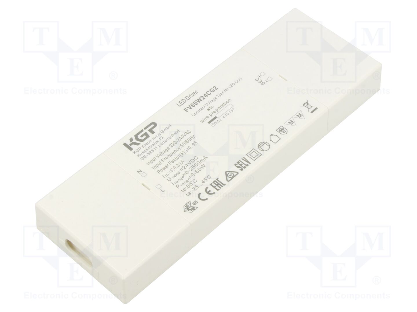 KGP ELECTRONICS CC36W500-700CG-TR LED-virtalähde 36W 30-52VDC TRIAC