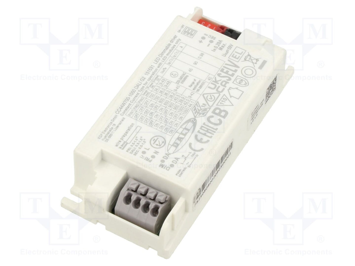 KGP ELECTRONICS CC44W700-1050-DALI LED-virtalähde 44W 9-49VDC 700mA-1.05A