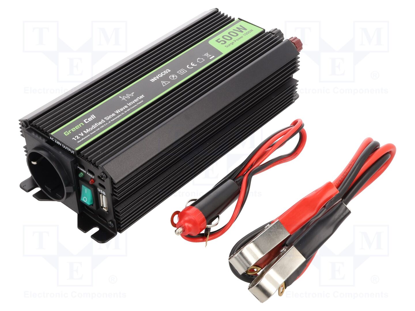 GREEN CELL INVGC03 DC/AC muunnin 500W 12V