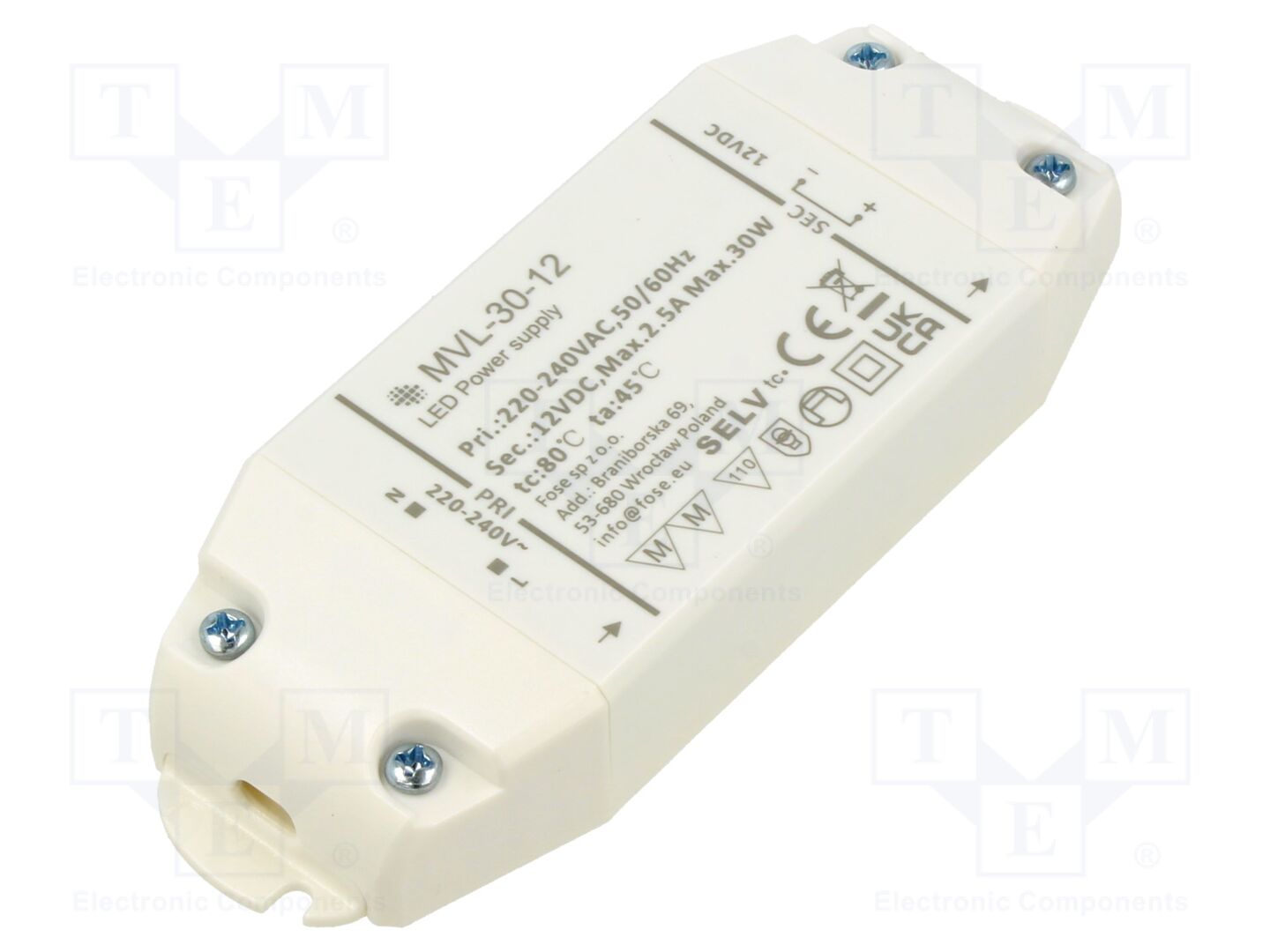 FOSE MVL-30-12 LED-verkkolaite 30W IP20