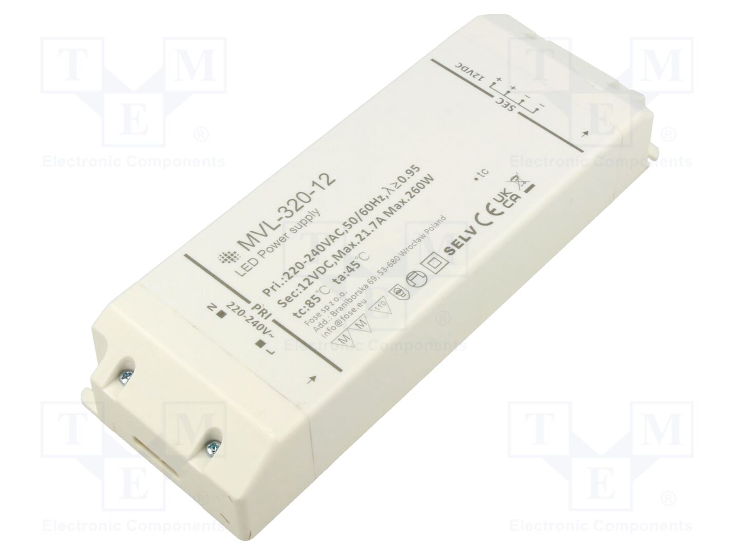 FOSE MVL-320-12 LED-verkkolaite 260W IP20