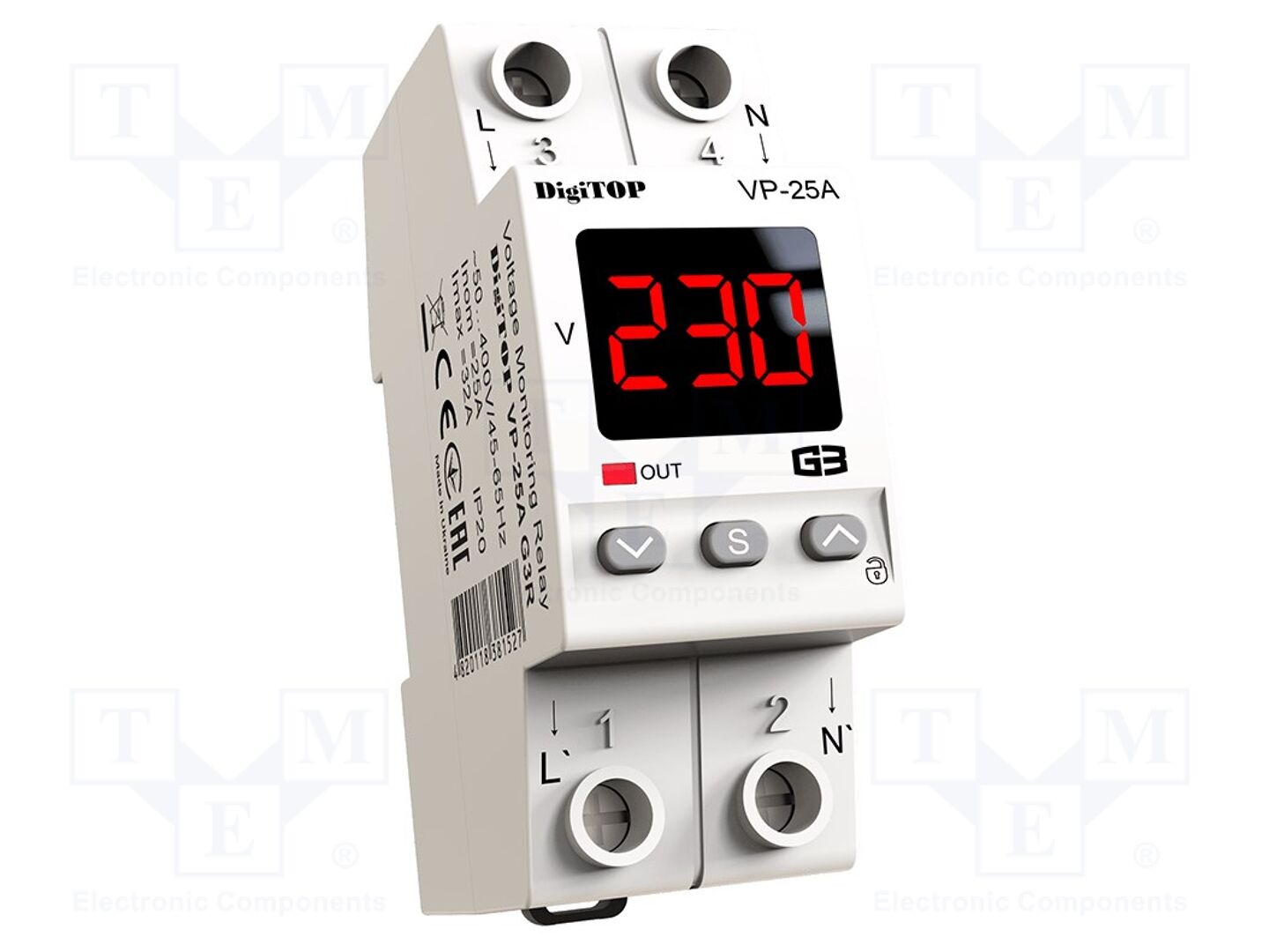 DIGITOP ELECTRIC VP-25A-G3R Jännitteenvalvontarele 230VAC