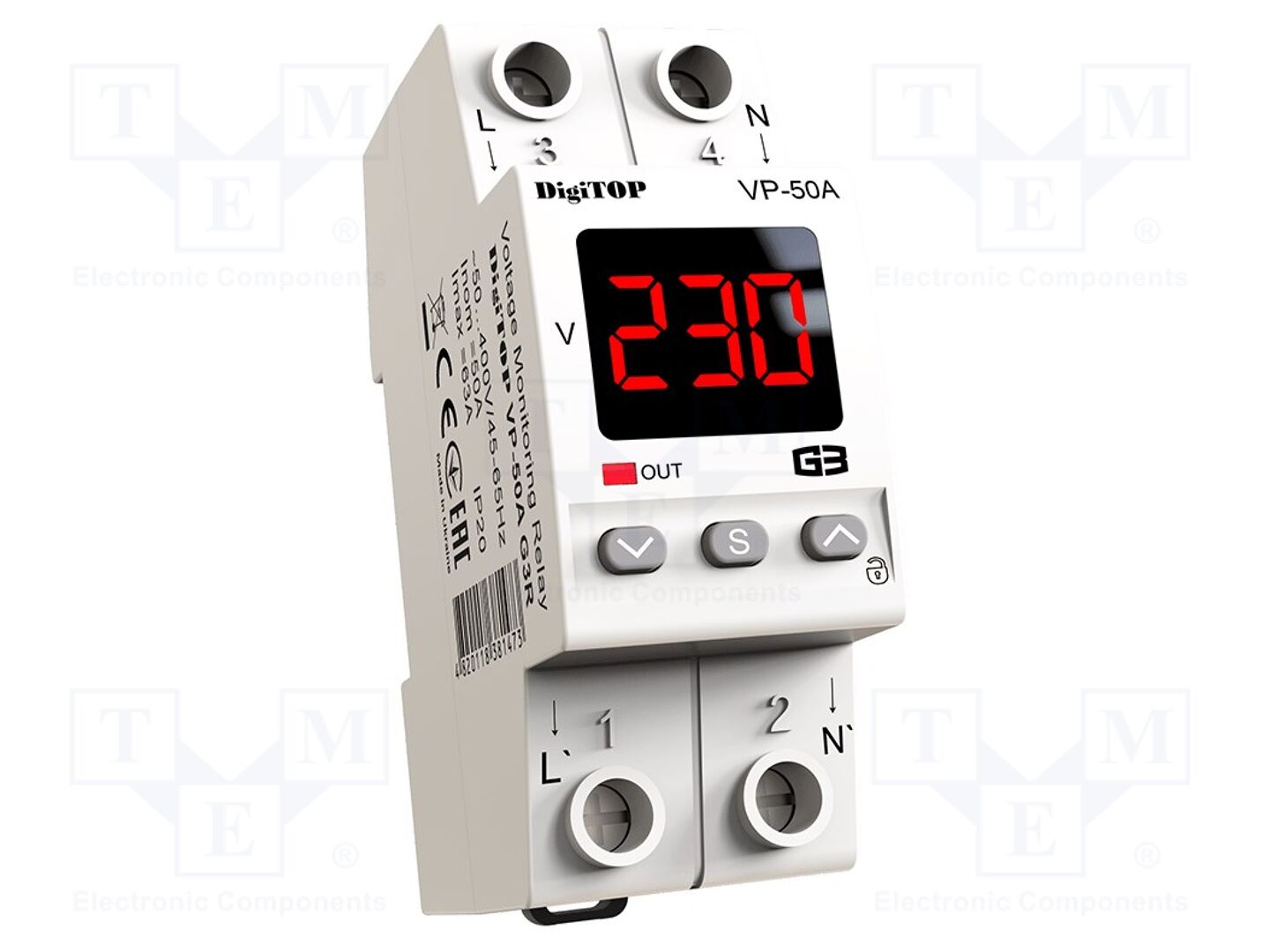 DIGITOP ELECTRIC VP-50A-G3R Jännitteenvalvontarele 230VAC