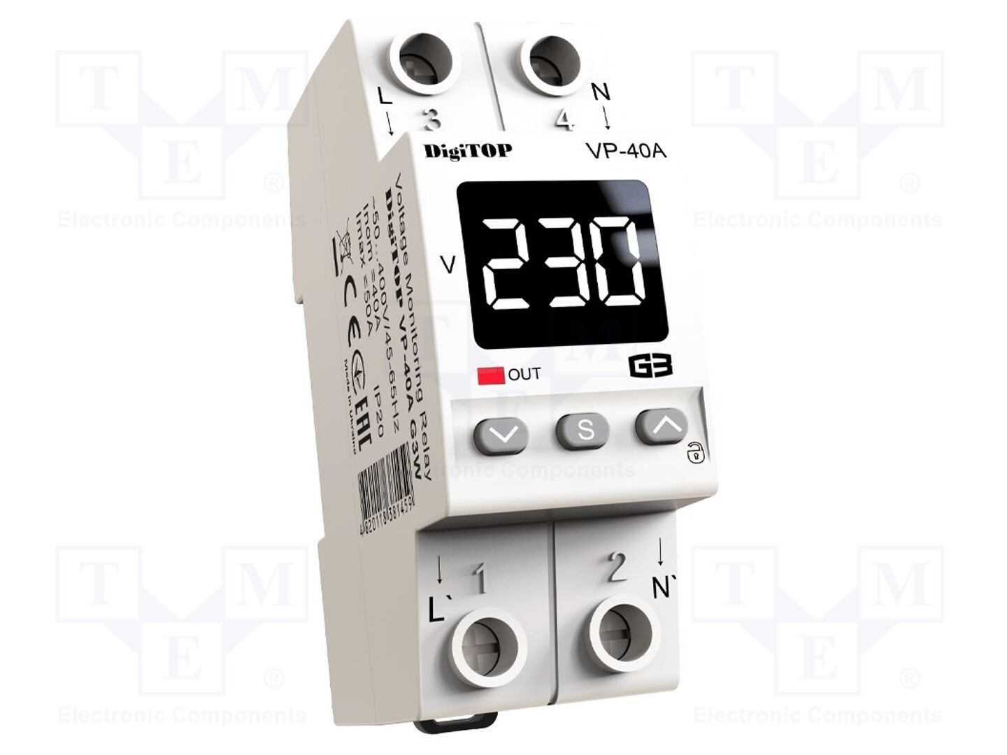DIGITOP ELECTRIC VP-40A-G3W Jännitteenvalvontarele 230VAC