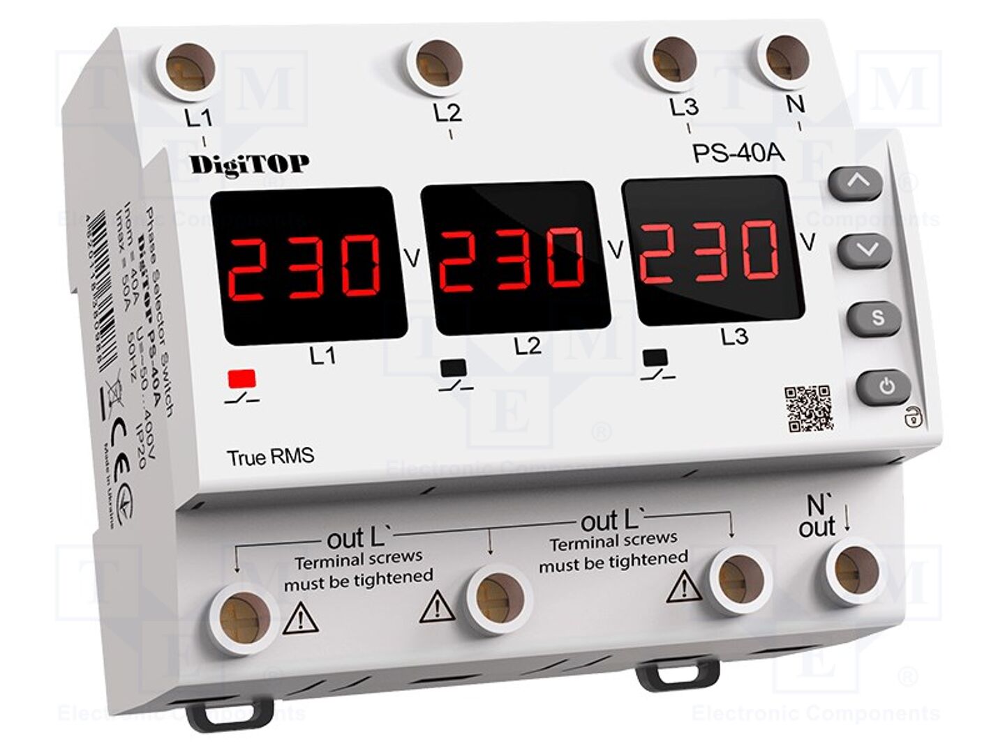 DIGITOP ELECTRIC PS-40A Valvontarele phase sequence,AC voltage,phase failure