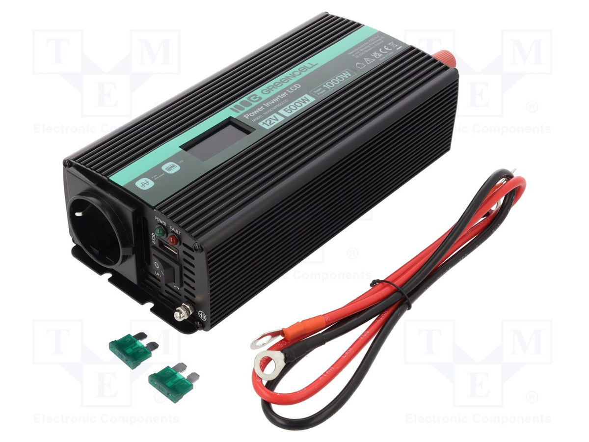 GREEN CELL GC-INVGC12P500LCD DC/AC muunnin 500W 12V