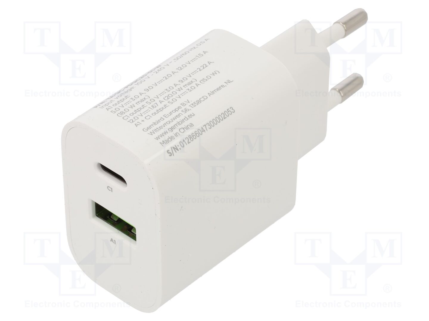 GEMBIRD TA-UC-PDQC20-01-W Teholähde 5VDC