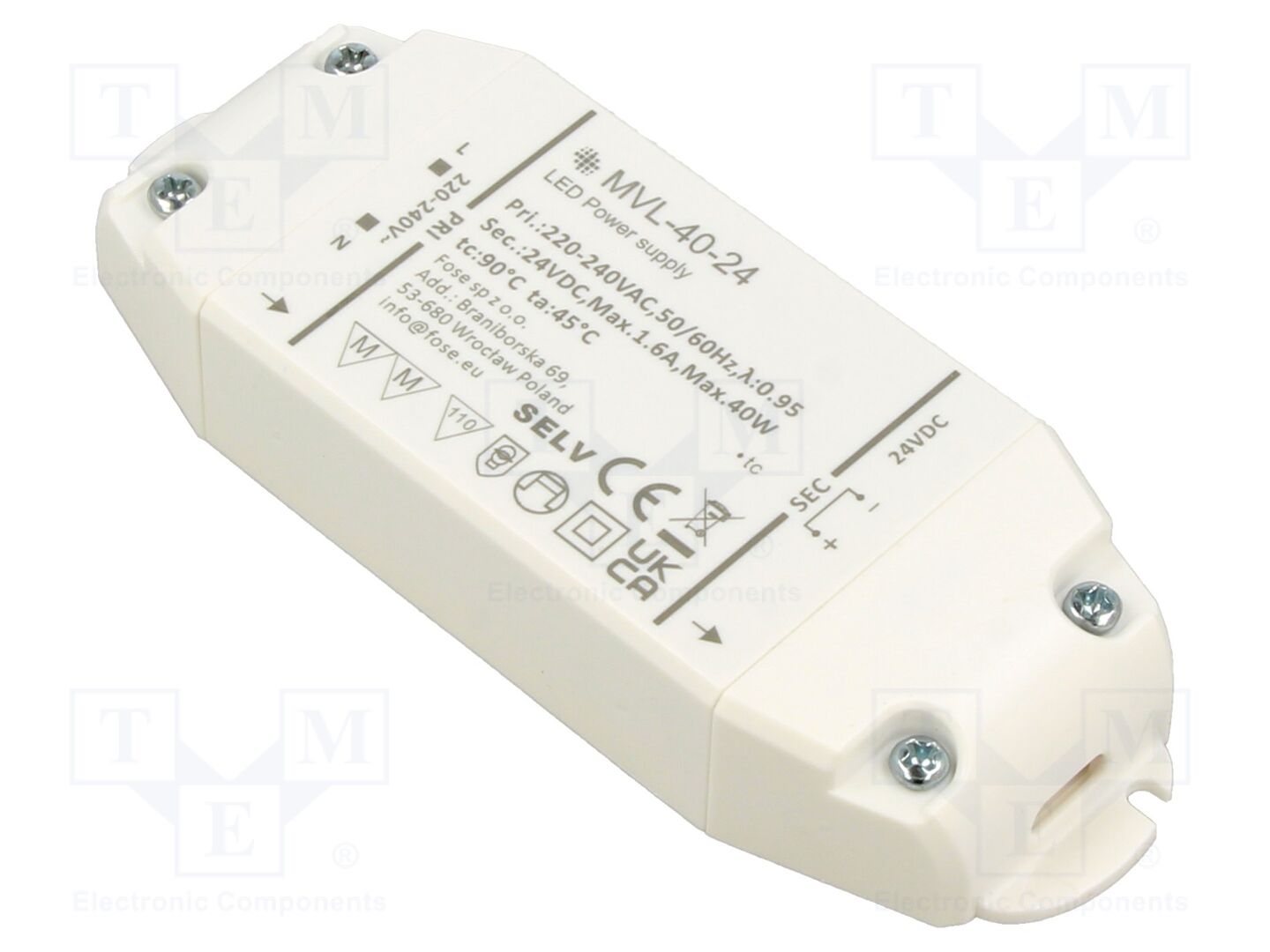 FOSE MVL-40-24 LED-verkkolaite 40W IP20