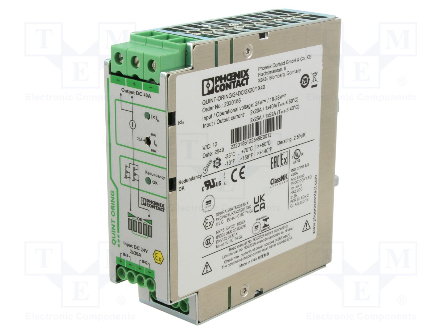 PHOENIX CONTACT QUINT-ORING/24DC/2X20/1X40 Redundanssimoduuli 24VDC