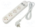GEMBIRD TSL-PS-F4U-01-W Power strip 3680W