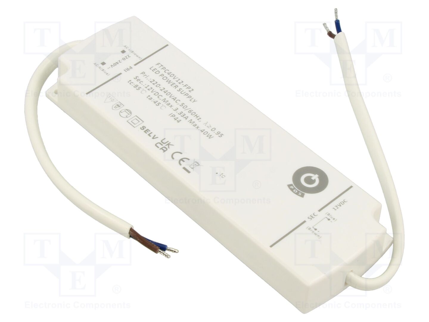 POS FTPC40V12-FP2 LED-virtalähde 40W 12VDC