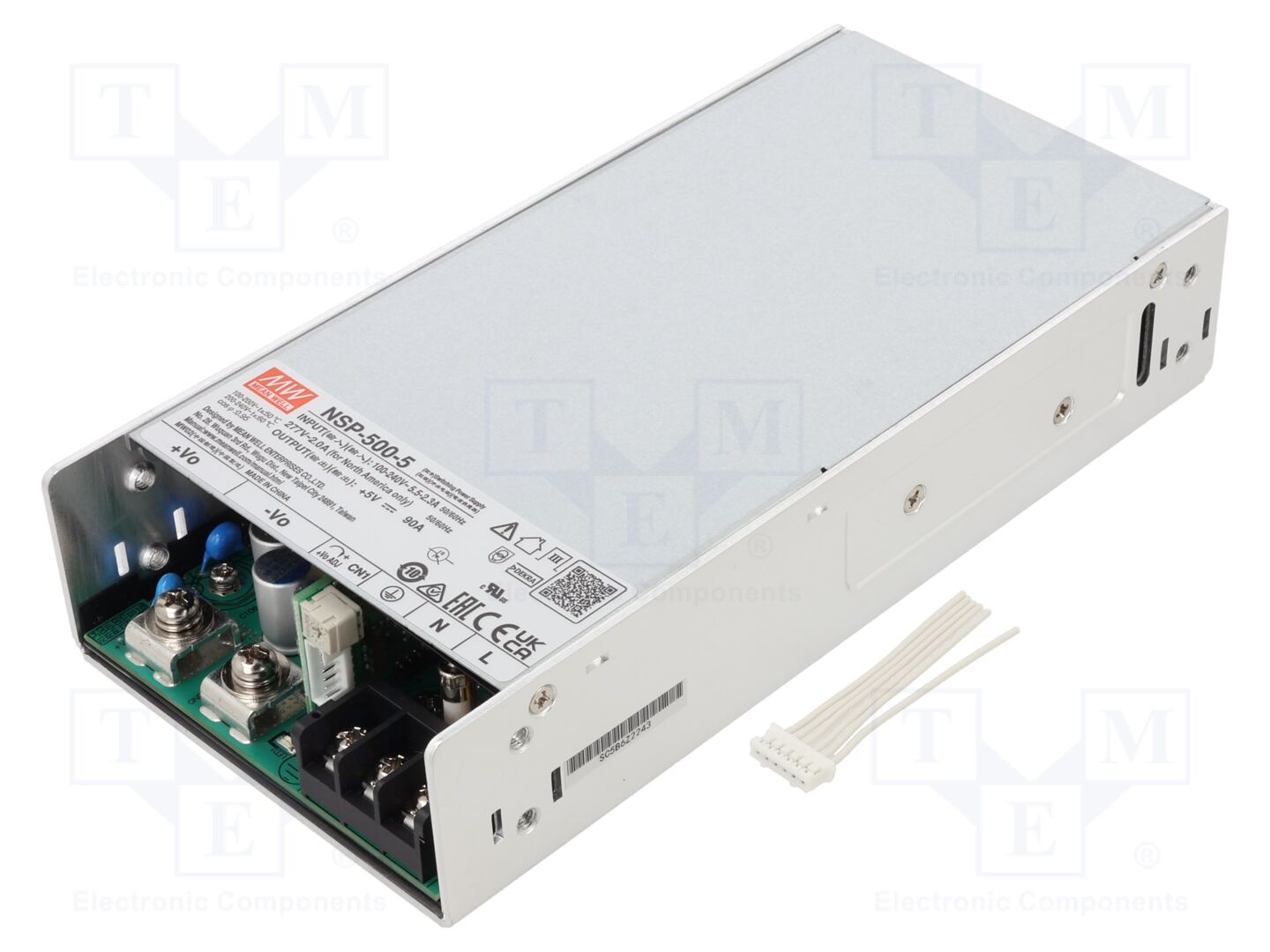 MEAN WELL NSP-500-5 Sisäänrakennettu kytkentäsähkönsyöttö 500W 5VDC 90A