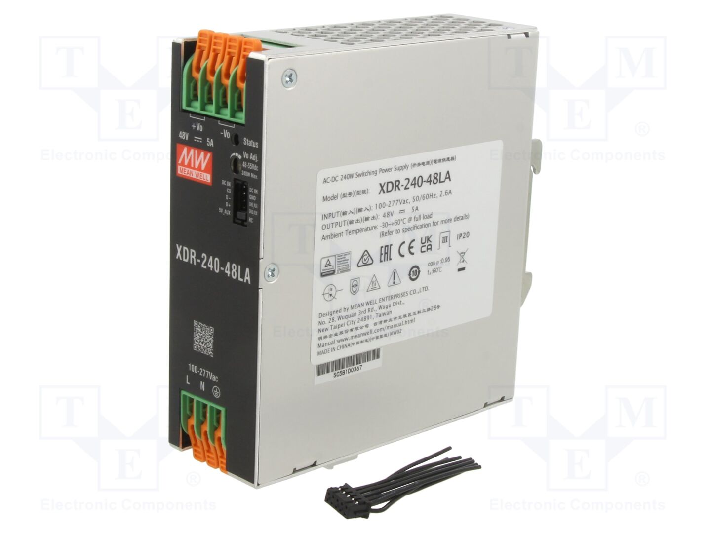 MEAN WELL XDR-240-48LA DIN-kiskoasennettava teholähde 240W