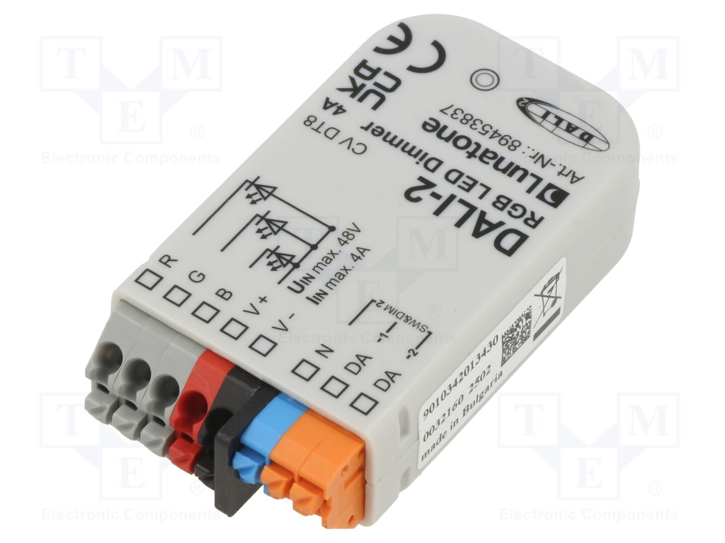 Lunatone DALI DT8 RGB LED DIMMER 4A Kytkentäsähkölaite 12-48VDC IP20