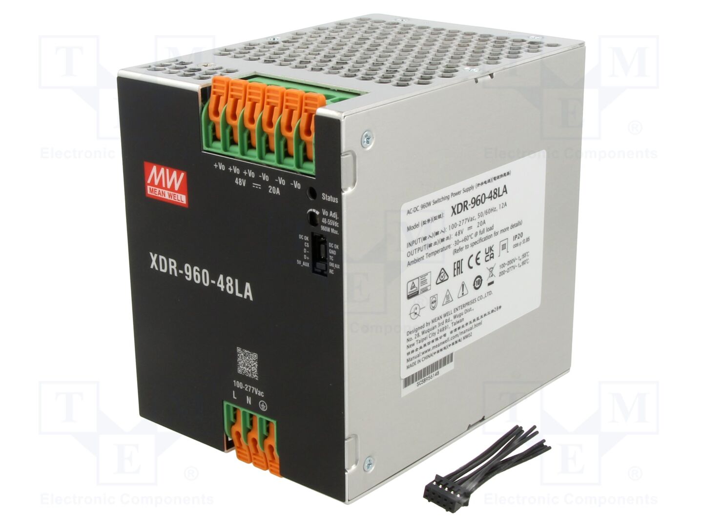 MEAN WELL XDR-960-48LA DIN-kisko-teholähde 960W