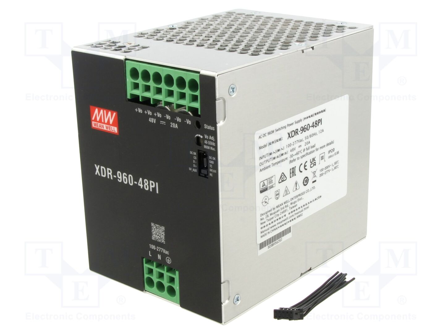 MEAN WELL XDR-960-48PI DIN-kiskokäyttöinen kytkentävirtalähde 960W 48VDC
