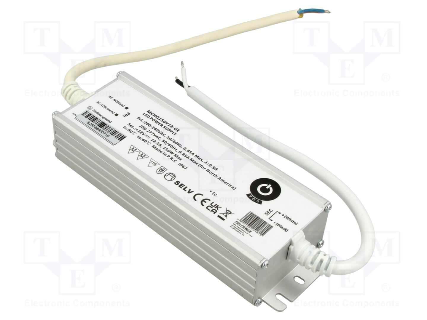 POS MCHQ150V12-GE LED-verkkolaite 150W 12VDC 12,5A