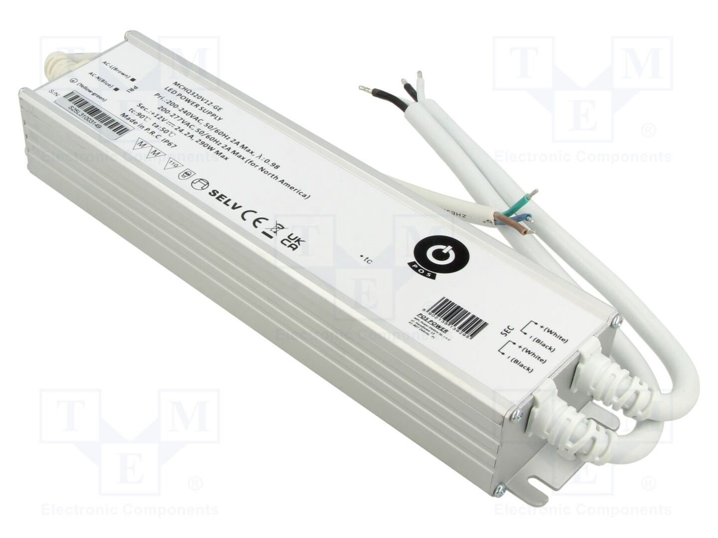 POS MCHQ320V12-GE LED-virtalähde 290W 12VDC 24.2A