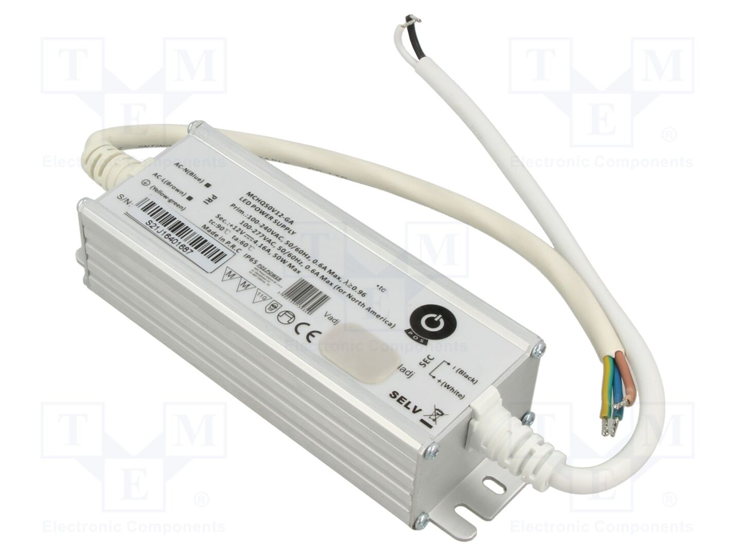 POS MCHQ50V12-GA LED-verkkolaite 50W 12VDC 4,16A