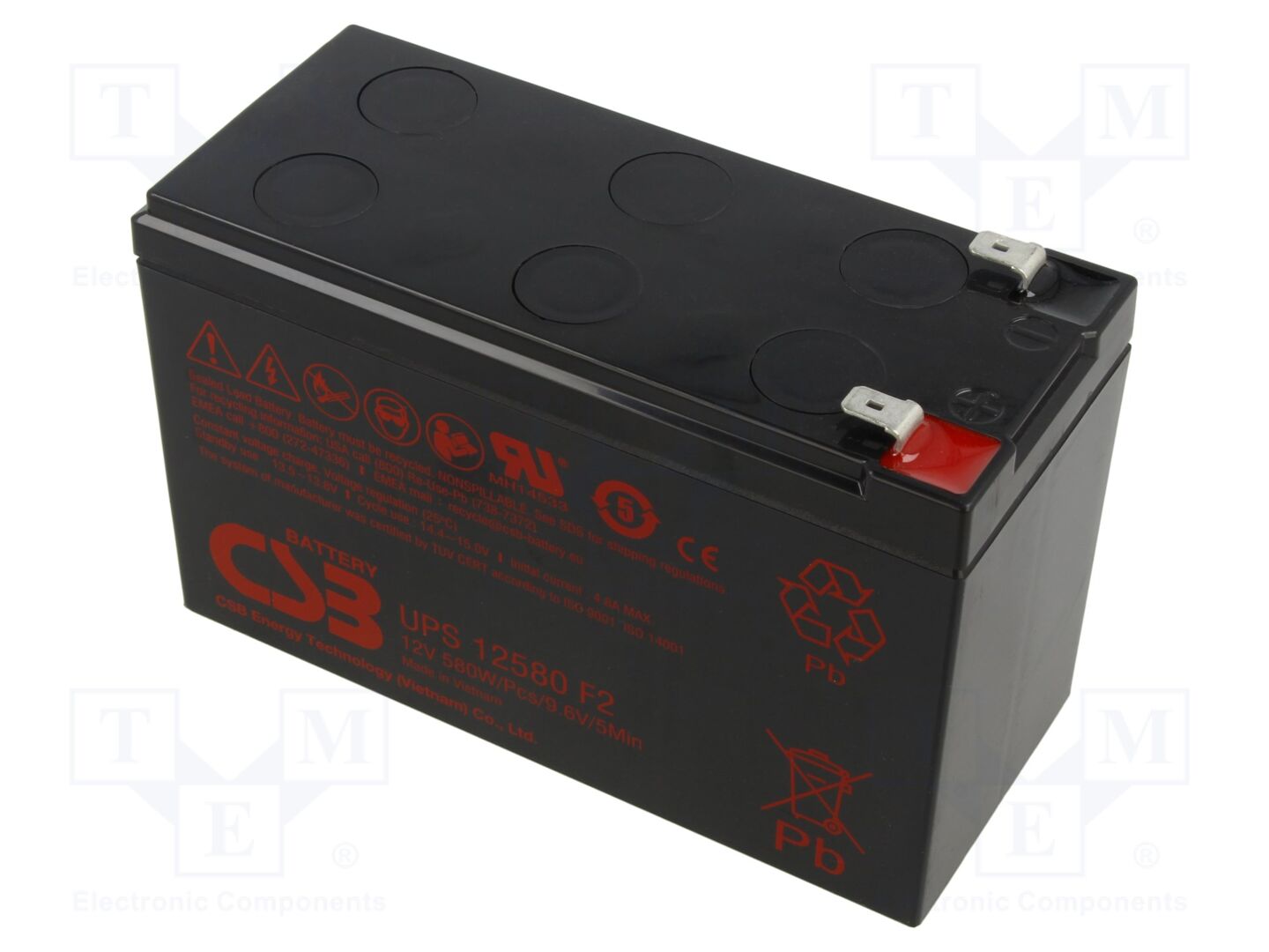 CSB BATTERY ACCU-UPS12580F2 Happoakku 12V 10.5Ah